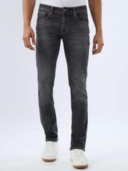 Spykar - Charcoal Grey Regular Fit Mid Rise Jeans for Men