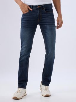 Spykar - Navy Blue Regular Fit Mid Rise Jeans for Men