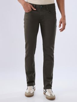 Spykar - Olive Regular Fit Mid Rise Jeans for Men
