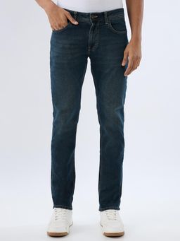 Spykar - Vintage Blue Regular Fit Mid Rise Jeans for Men