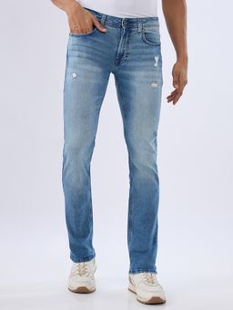 Spykar - Light Blue Regular Fit Mid Rise Jeans for Men