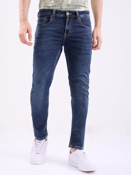 Spykar - Dark Blue Low Rise Slim Fit Casual Jeans for Men