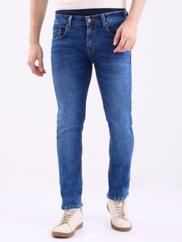 Spykar - Dark Blue Low Rise Slim Fit Casual Jeans for Men