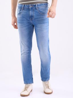 Spykar - Blue Low Rise Slim Fit Casual Jeans for Men