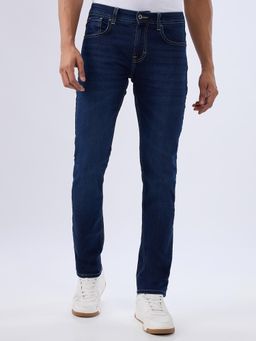 Spykar - Navy Blue Slim Fit Low Rise Jeans for Men