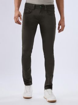 Spykar - Olive Slim Fit Low Rise Jeans for Men