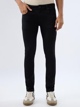 Spykar - Black Slim Fit Low Rise Jeans for Men