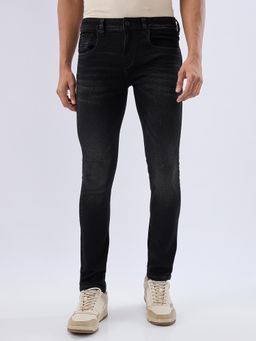 Spykar - Carbon Black Slim Fit Low Rise Jeans for Men