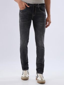 Spykar - Carbon Black Slim Fit Low Rise Jeans for Men