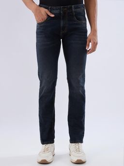 Spykar - Navy Blue Regular Fit Mid Rise Jeans for Men