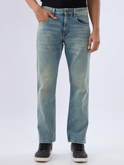 Spykar - Vintage Blue Comfort Fit Mid Rise Jeans for Men