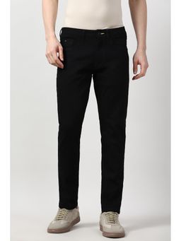 Peter England - Men Black Dark Wash Jeans