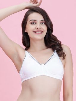 Groversons Paris Beauty - Womens Wire-Free Full-Coverage Cotton Bra - Soft Support In White