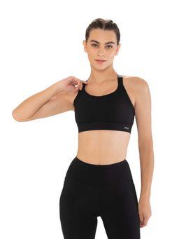 STRCH - Nylon Womens Gym Adjustable Strap Bra Black