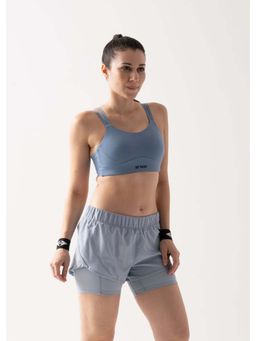 STRCH - Nylon Womens Full Coverage Sports Bra Glacier Lake