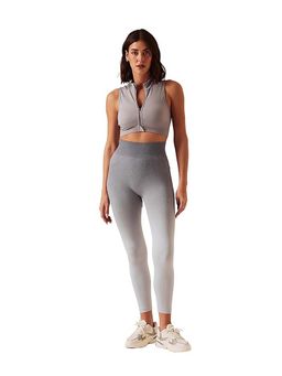 STRCH - Nylon Womens Seamless Zip Sports Bra Ultimate Grey