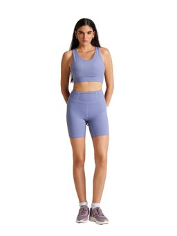 STRCH - Nylon Womens Leopard Print Sports Bra Purple Haze