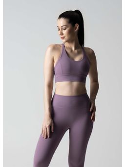 STRCH - Nylon Womens Criss-Cross Gym Sports Bra Lavender