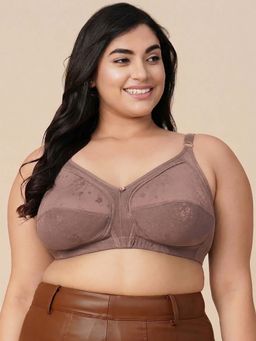 Groversons Paris Beauty - Womens Wire-Free Full-Coverage Net Bra - Soft Support In Mocha