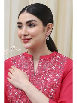 Biba - Women Dark Pink Brass Drop and Danglers