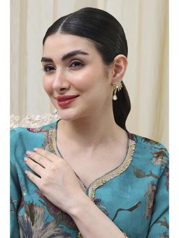 Biba - Women White Brass Drop and Danglers