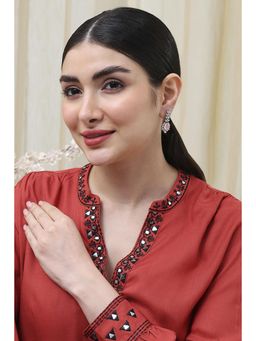 Biba - Women Light Pink Alloy Drop and Danglers