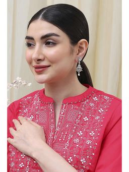 Biba - Women White Alloy Drop and Danglers