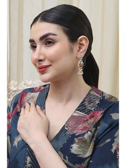 Biba - Women Pink and Green Brass Drop and Danglers