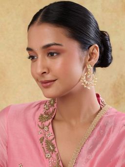 Indinoor - Gurleen Punjabi Jadau White Drops & Danglers