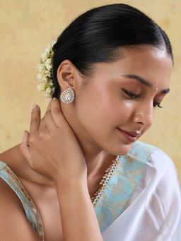 Indinoor - Rekhta Kundan Polki White Stud Earrings