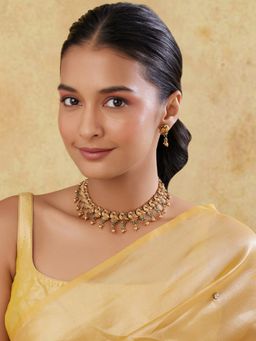 Indinoor - Chitram Temple Green Jewellery Set