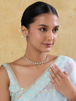 Indinoor - Rimmi Kundan Polki White Jewellery Set