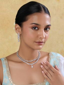 Indinoor - Zenobia Zircon White Jewellery Set