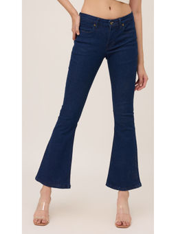 Virgio - Navy Blue Stretchable Bootcut Jeans