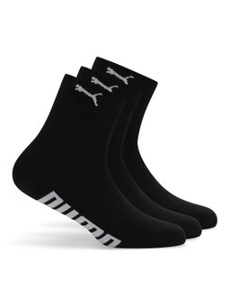 Puma - Ankle Length Half Terry Unisex Black Socks (Pack of 3)