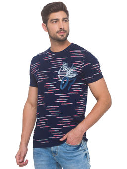 Being Human - Men Printed Navy Blue T-Shirt