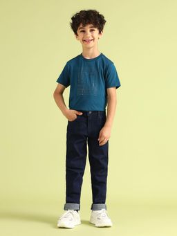 U.S. POLO ASSN. - Navy Blue Solid Cotton Jeans