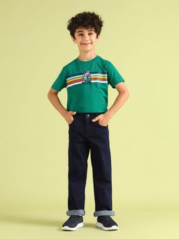 U.S. POLO ASSN. - Navy Blue Solid Cotton Straight Jeans