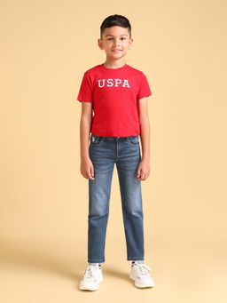 U.S. POLO ASSN. - Boys Blue Solid Plain Jeans