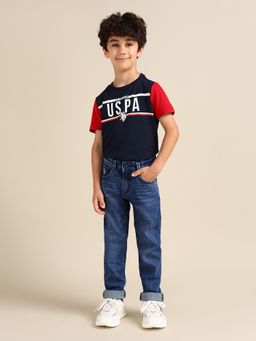 U.S. POLO ASSN. - Blue Solid Cotton Jeans