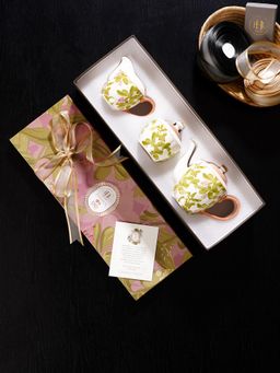 Pure Home + Living - Multi-Color Printed Bone China Tea Set