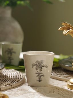 Pure Home + Living - Beige Ceramic Printed Tumbler