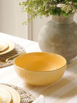 Pure Home + Living - Yellow Ceramic Serving Bowl