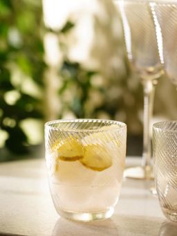 Pure Home + Living - Light Amber Swirl Textured Drinking Glasses