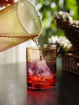 Pure Home + Living - Orange Tri Coloured Drinking Glass