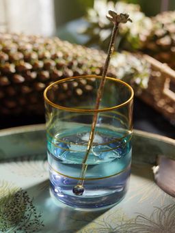 Pure Home + Living - Blue Tri Coloured Drinking Glass