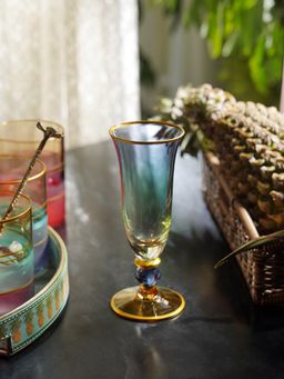 Pure Home + Living - Blue & Green Ombre Champagne Glasses