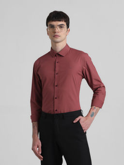 Jack & Jones - Mens Dusty Rose Pink Solid Slim Fit Shirt