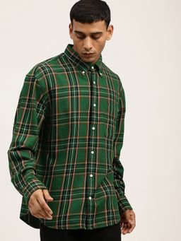 GANT - Men Green Checked Regular Fit Shirt