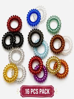 JEWELZ - Multi-Color Spiral Rubber Bands (Pack Of 16)